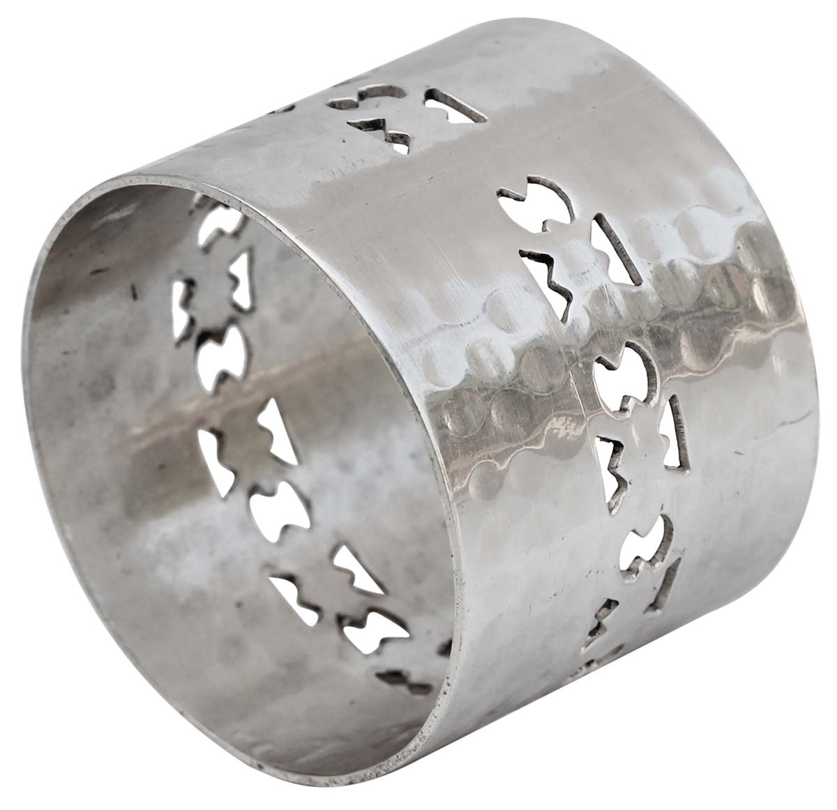 Wholesale Napkin Rings - Metal Napkin Rings - Nickel Plated - Abstract Cut-Out Patterns & Hammered Effect - Dining Table Accessories